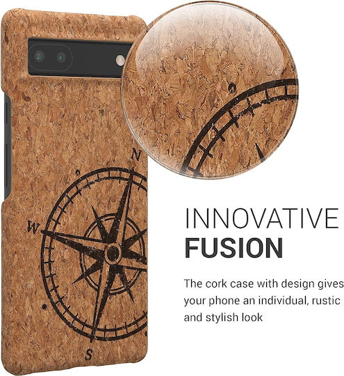 KWmobile Navigational Compass Back Cover Ξύλινο Αδιάβροχο Καφέ (Google Pixel 6a)