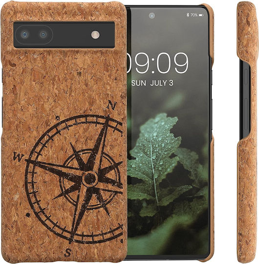 KWmobile Navigational Compass Back Cover Ξύλινο Αδιάβροχο Καφέ (Google Pixel 6a)