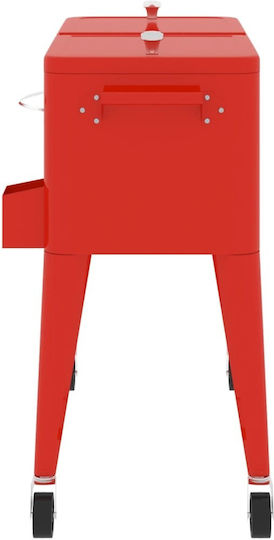 Vidaxl Tragbarer Kühlschrank Mit Rädern Rotes 92 X 43 X 89 Cm