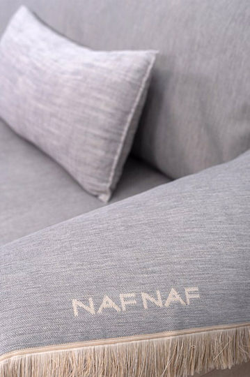 Naf Naf Throws & Couch Blankets Four-Seater Sofa Throw Chenille 180x350cm Gray