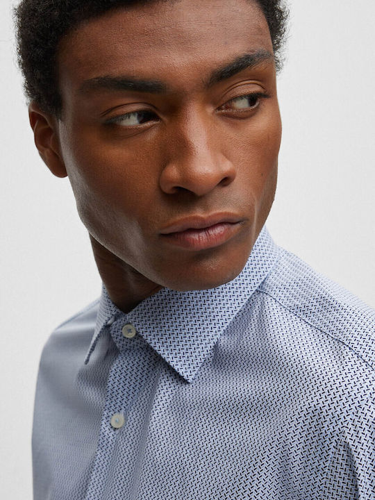 Long-sleeved Cotton Shirt Light Blue