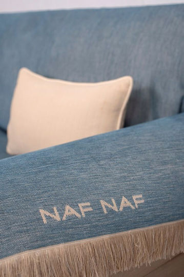 Naf Naf 358-154 Armchair Throw Chenille 180x180cm Denim