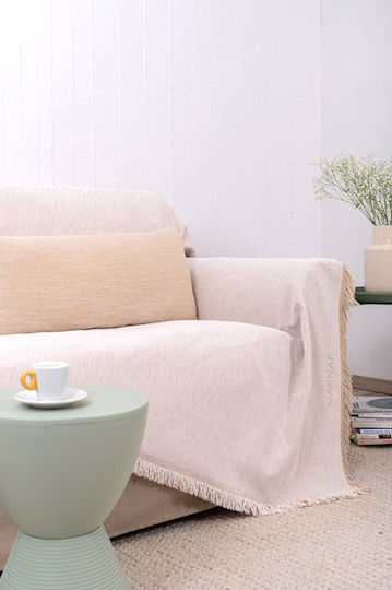 Naf Naf 358-90 Armchair Throw Chenille 180x180cm Ecru