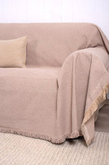 Naf Naf Four-Seater Sofa Throw Chenille 180x350cm Beige