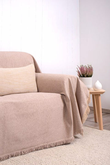 Naf Naf Four-Seater Sofa Throw Chenille 180x350cm Beige