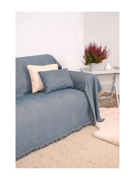 Naf Naf 358-154 Three-Seater Sofa Throw Chenille 180x300cm Denim
