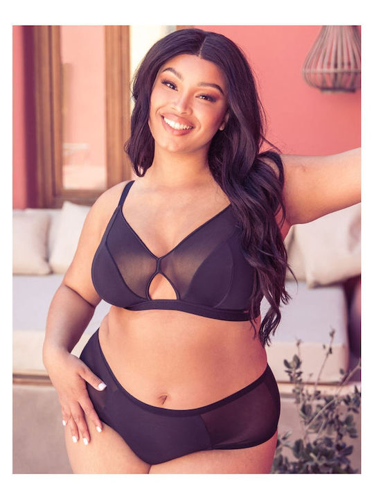 Curvy Kate Γυναικείο Σουτιέν Μεγάλα Μεγέθη Get Up Chill Bralette Μαύρο