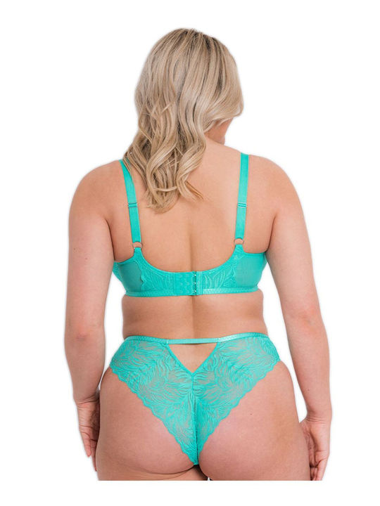 Curvy Kate Γυναικείο Σουτιέν Μεγάλα Μεγέθη Lace Daze Balcony Blue Lagoon