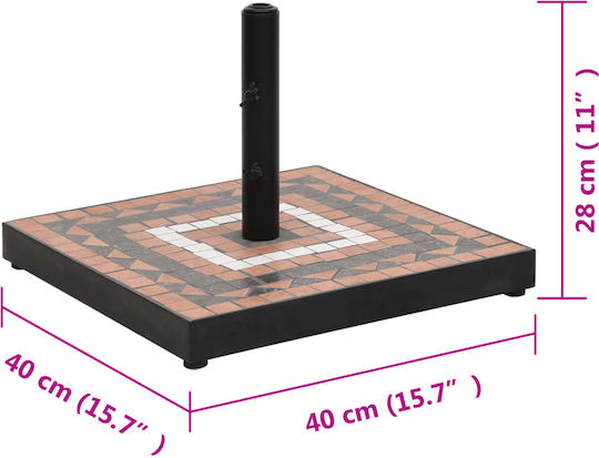 vidaXL Stand de umbrelă din Metal Terracotta / White 40x40x28cm