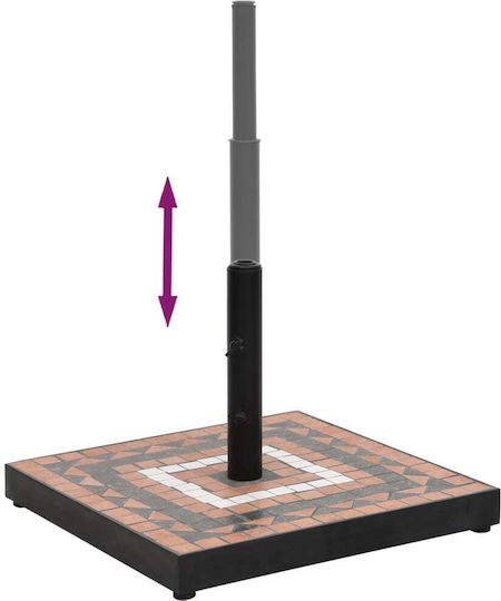 vidaXL Stand de umbrelă din Metal Terracotta / White 40x40x28cm