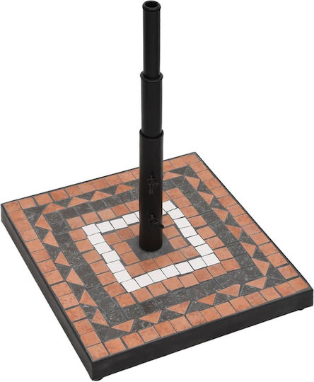 vidaXL Stand de umbrelă din Metal Terracotta / White 40x40x28cm