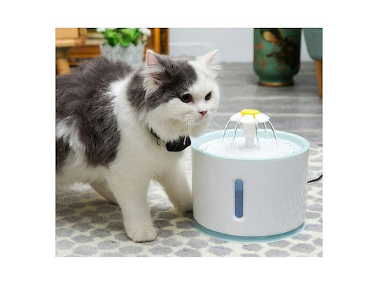 Automatic Plastic Waterer / Fountain for Dog & Cat 2.4lt 18.1cm in White Color