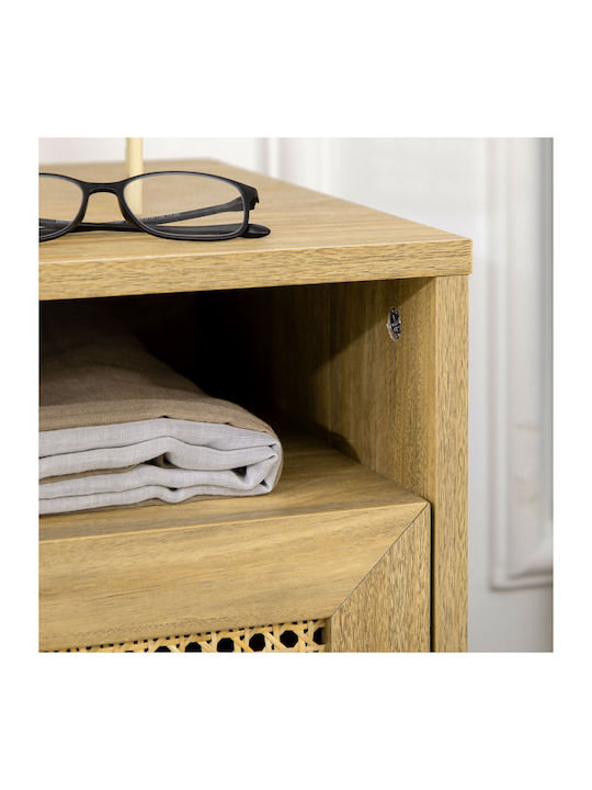 Wooden Beige Bedside Tables 2 Pieces 39x35x60cm