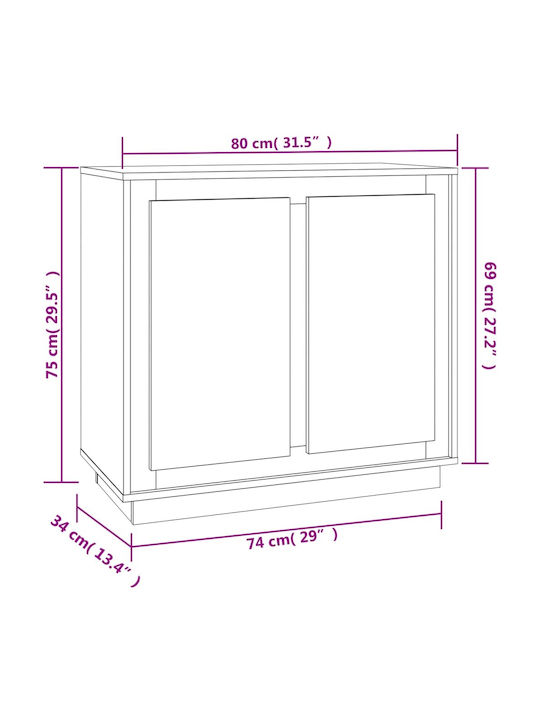 Bufet Gri Sonoma 80x34x75cm