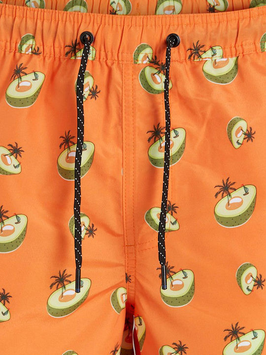 Men's Swimwear Shorts Orange with Patterns