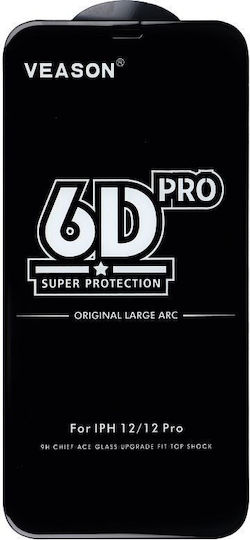 6D Pro Veason Full Face Tempered Glass Black (iPhone 14 Pro Max)
