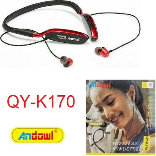 Andowl QY-K170 In-ear Bluetooth Handsfree Ακουστικά Κόκκινα