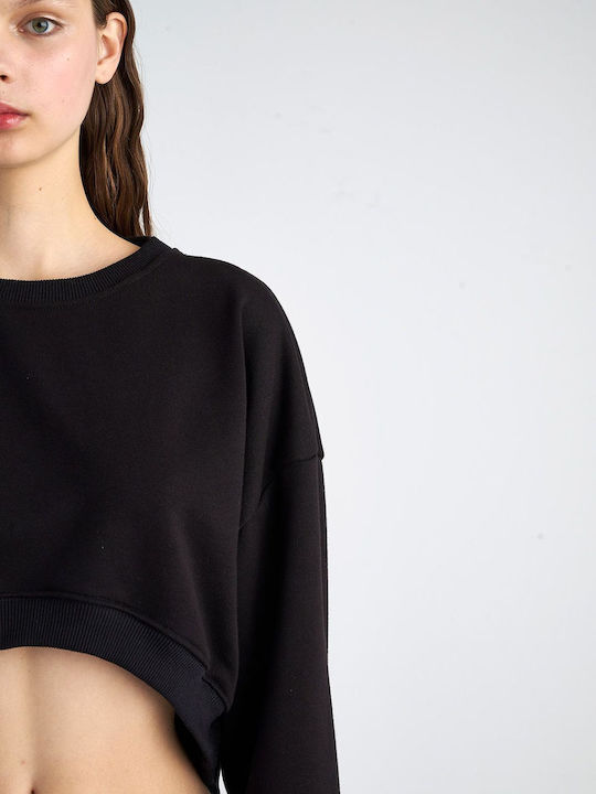 SugarFree Women's Cropped Sweatshirt Black