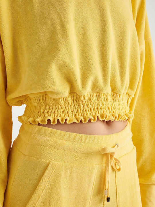 SugarFree Women's Cropped Sweatshirt Yellow