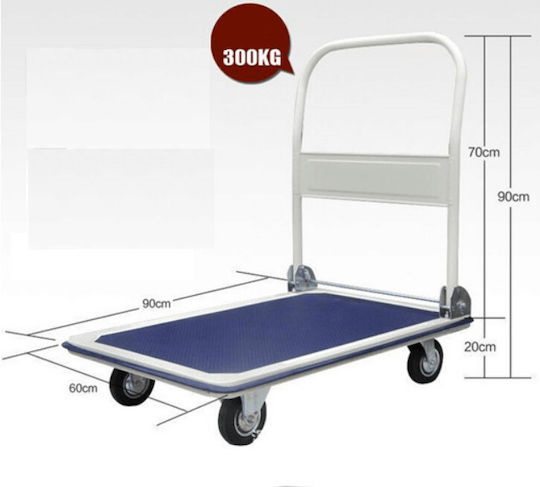 Transport Trolley Foldable for Weight Load up to 300kg White