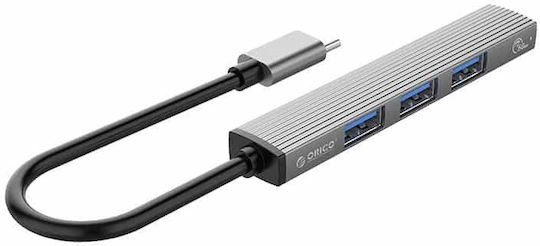 Orico USB Хъб 4 Порта USB 3.0 с USB-C Връзка Сив
