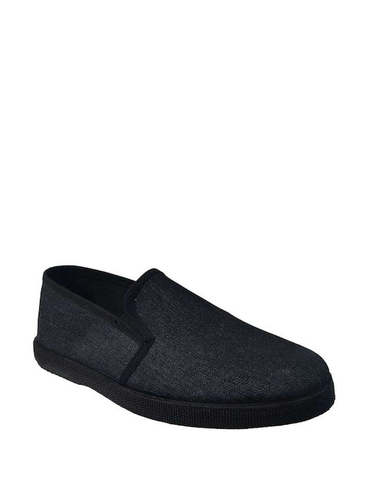 Greek Made Men's Slippers Black - Black