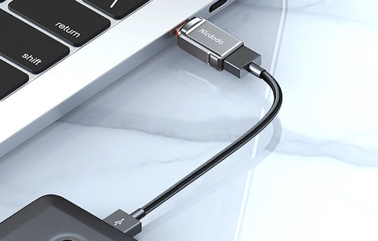 Mcdodo Μετατροπέας USB-C male σε USB-A female Γκρι 1τμχ OT-8730