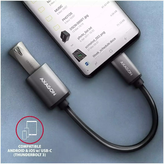 Axagon Μετατροπέας USB-C male σε USB-A female 1τμχ RUCM-AFAC