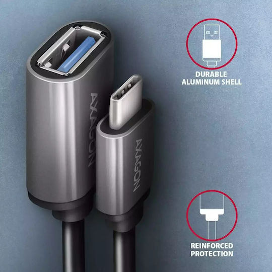 Axagon Μετατροπέας USB-C male σε USB-A female 1τμχ RUCM-AFAC