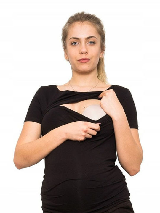 T-shirt εγκυμοσύνης και θηλασμού μαύρο 'MOM POWER'