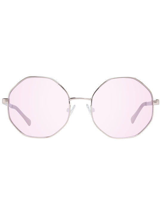 Guess Women's Sunglasses with Silver Metal Frame and Pink Lens GF0319 28F