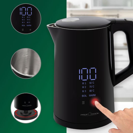 Profi Cook Βραστήρας 1.7lt 2200W Μαύρος