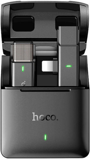 Hoco S31 Stream Cordless Microphone Πέτου, Clip On for Mobile in Gray Color
