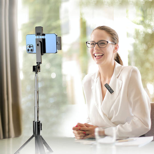 Hoco S31 Stream Cordless Microphone Πέτου, Clip On for Mobile in Gray Color
