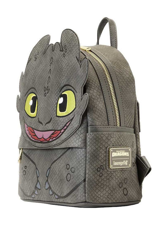 Loungefly How to Train your Dragon Toothless Παιδική Τσάντα Πλάτης Γκρι 25x23x12εκ. Dreamworks How To Train Your Dragon Toothless Cosplay Mini