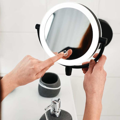 vidaXL Lighted Wall Mounted Makeup Mirror Black