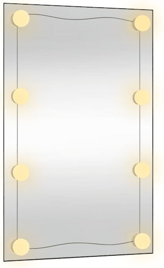 vidaXL Като Огледало за Стена с LED Осветление 40x60см 1бр