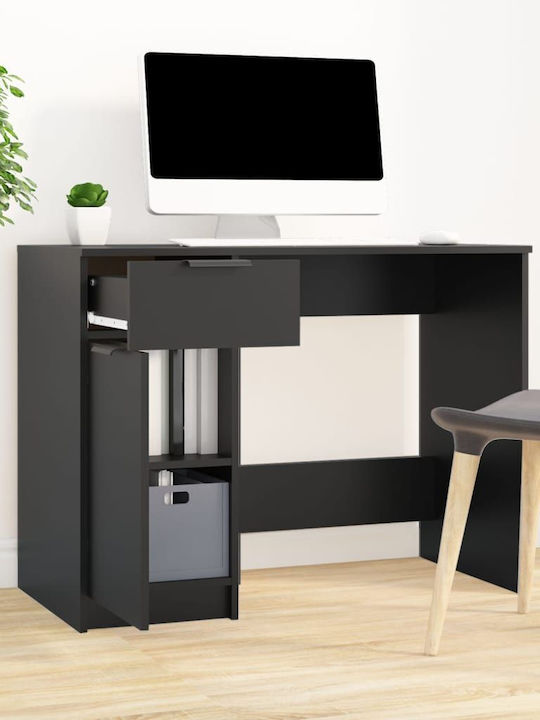 Schreibtisch Holz Schwarz 100x50x75cm
