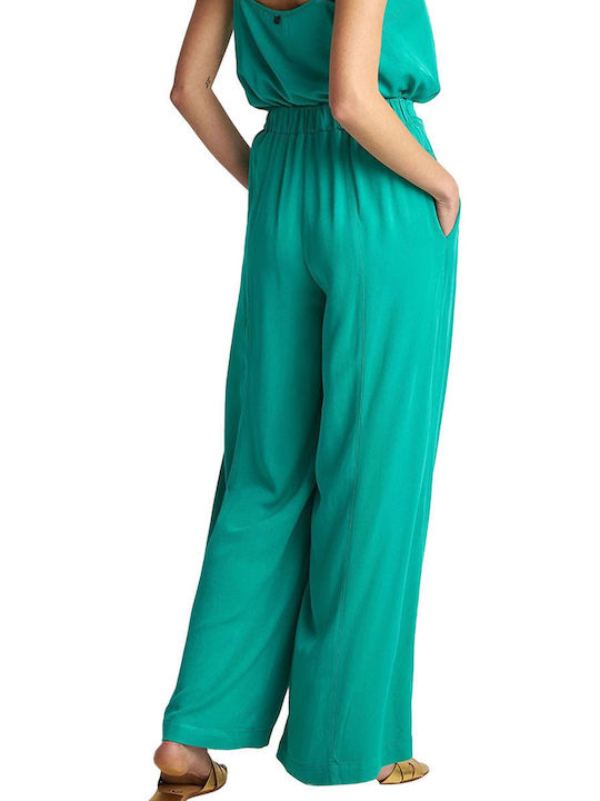 Attrattivo Women's Fabric Trousers Turquoise