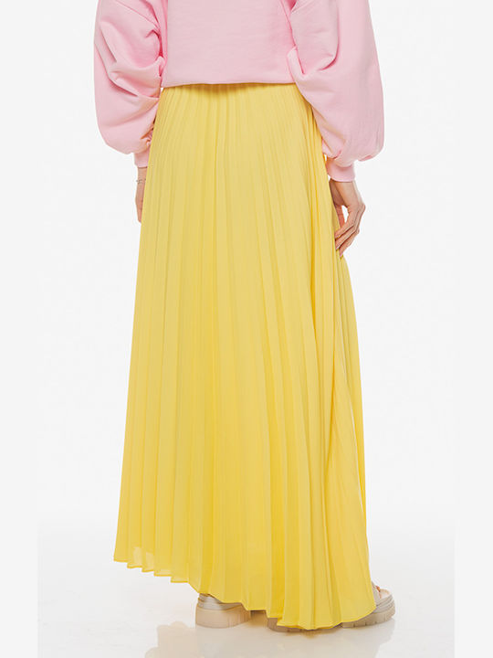 Trussardi Pleated Maxi Skirt in Yellow color