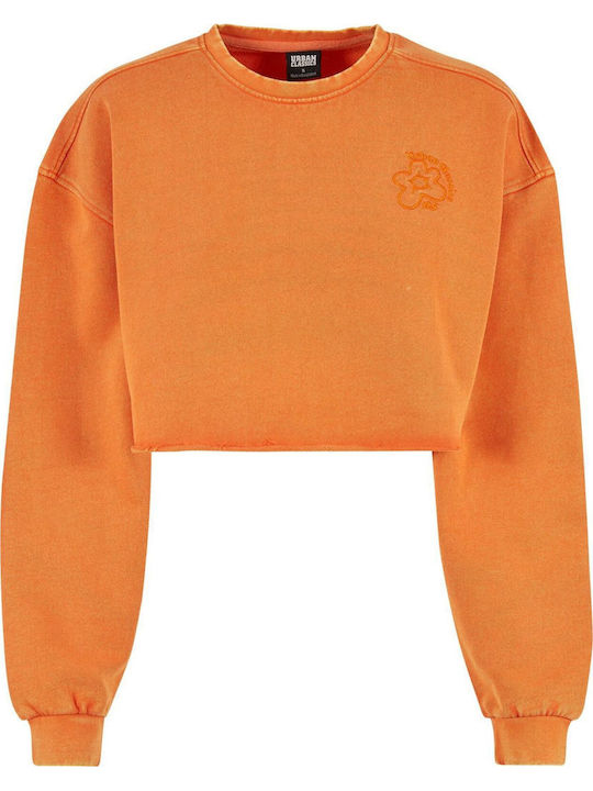 Gekürzt Damen Sweatshirt Orange