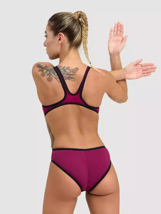 One-Piece Swimsuit with Cutouts Red