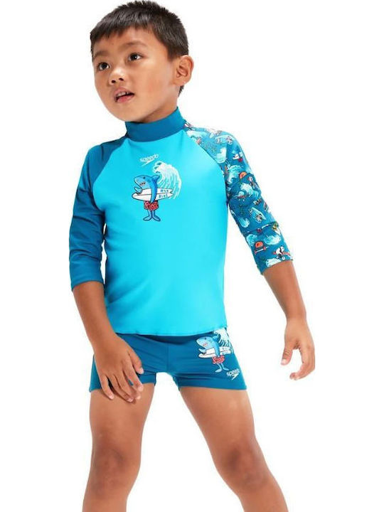 Speedo Kinder Badeanzug Langarmshirt Türkis Speedo Kinder Badeanzug Langarmshirt Türkis