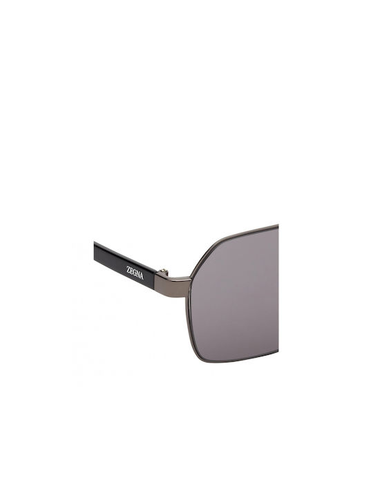 Zegna Herren Sonnenbrille mit Schwarz Metall Gestell und Schwarz Linse