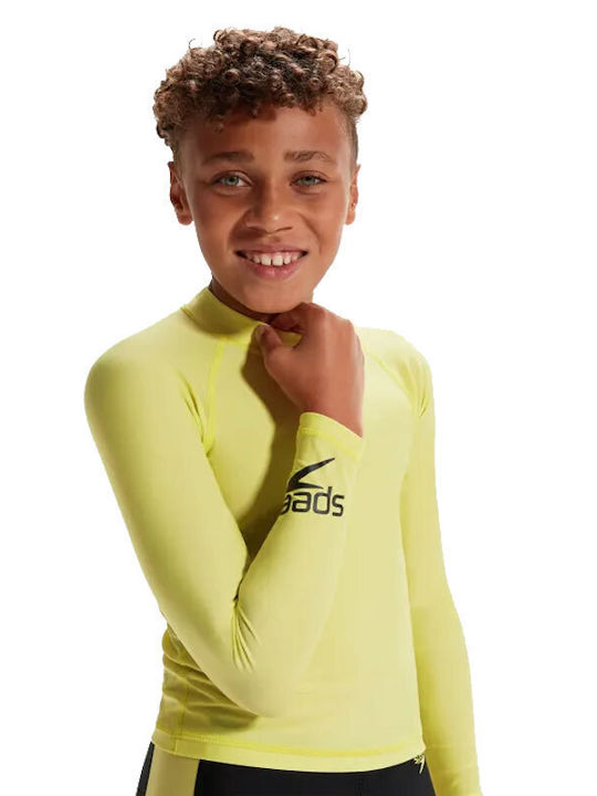 Speedo Παιδικό Μαγιό Αντιηλιακή (UV) Μπλούζα με Μακρύ Μανίκι Κίτρινη