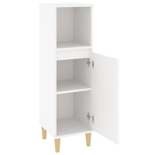 vidaXL Floor Bathroom Column Cabinet L30xD30xH100cm White