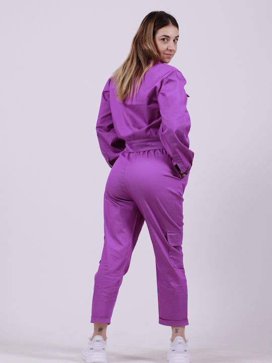 Sac & Co Women's Purple Set with Trousers with Elastic