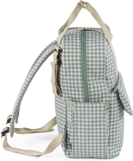 Walking Mum Diaper Bag I Love Vichy Green 28x12x37cm.