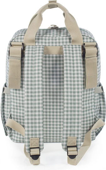 Walking Mum Diaper Bag I Love Vichy Green 28x12x37cm.