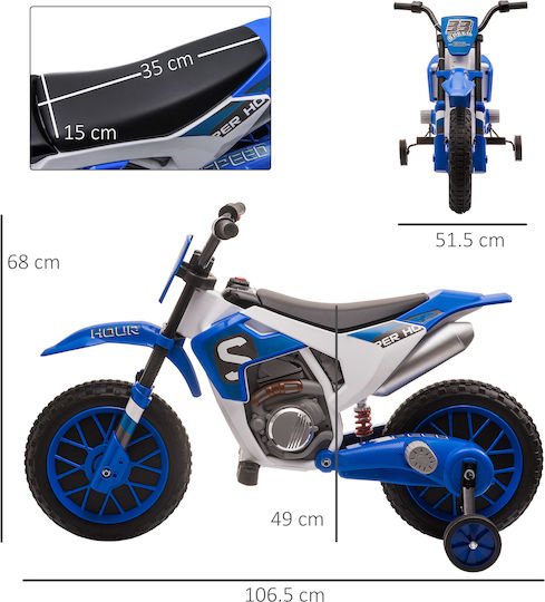 Παιδική Μηχανή Cross Ηλεκτροκίνητη 12 Volt Μπλε για 3+ ετών